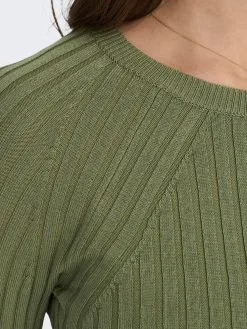 ONLY Fijngebreide Truien Trui Meddi Dames Kaki -ONLY Elegant winkel 23f8a5f3b0881e4966e1cb4763a6f3dd