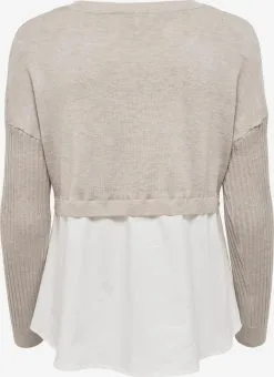 ONLY Fijngebreide Truien Trui ZURI Dames Stone Grey / Wit -ONLY Elegant winkel 252dfc2c542bf10bcbaafe3daf67d1eb