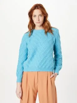 ONLY Basic Truien Trui YVIE Dames Lichtblauw -ONLY Elegant winkel 2731a04b645c03f085db9c5cef6e4e49