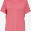 ONLY CARMAKOMA T-shirts Shirt Dames Watermeloen Rood