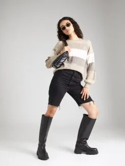 ONLY Fijngebreide Truien Trui ATIA Dames Beige Gemêleerd -ONLY Elegant winkel 28ab7092bff423e3feac6a9e959fb42d