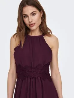 ONLY Maxi Jurken Jurk Dames Bordeaux -ONLY Elegant winkel 29cac57e7f616d8ea39c8659eb51171f