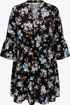 ONLY CARMAKOMA Blousejurken Blousejurk Anita Dames Zwart