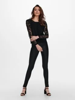 ONLY Longsleeves Shirt Karo Dames Zwart -ONLY Elegant winkel 2cf03099a6e14ae62d98e8143bb9472e