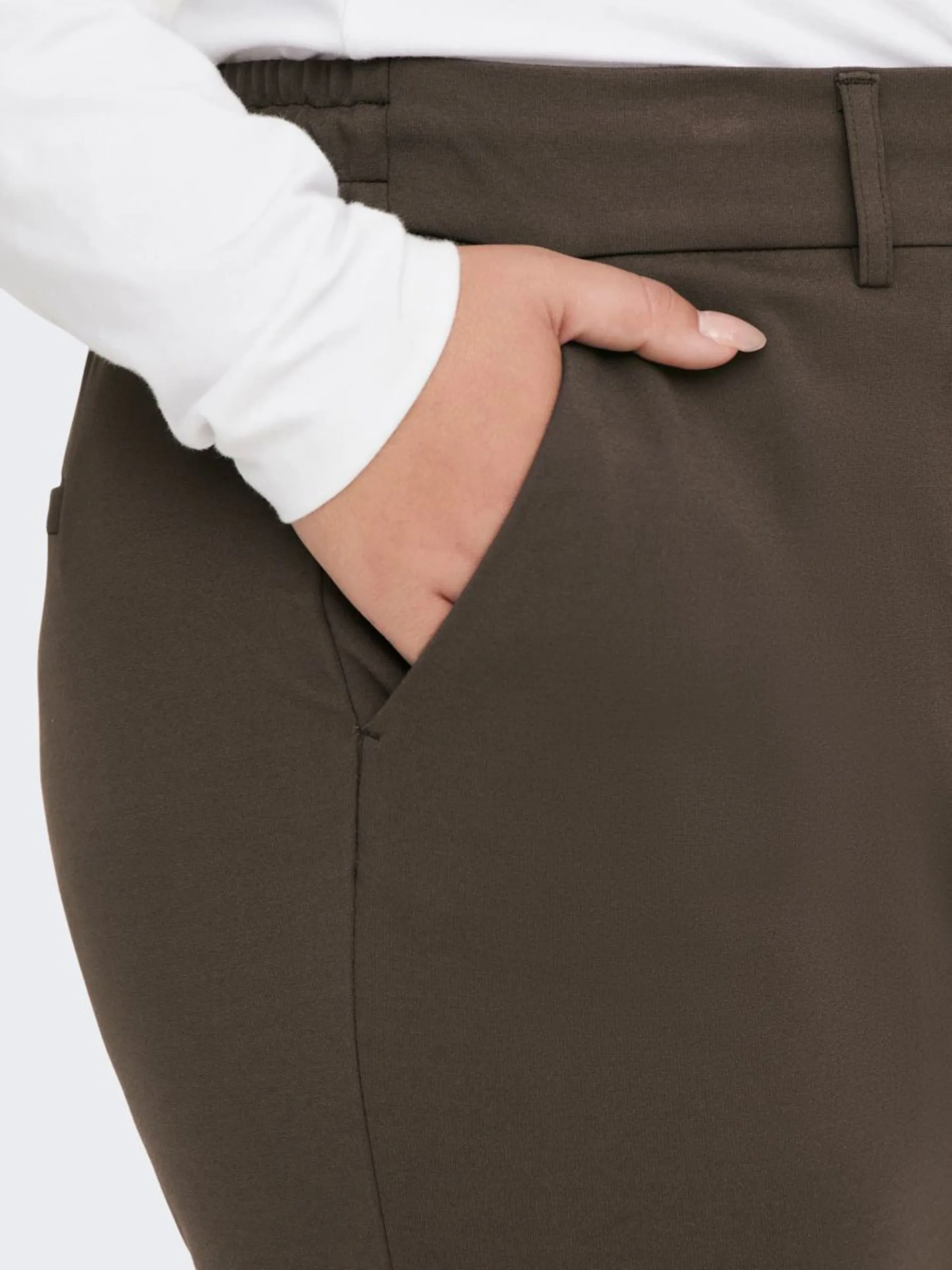 ONLY CARMAKOMA Pantalons Tapered Broek Dames Bruin 7 ONLY CARMAKOMA Pantalons Tapered Broek Dames Bruin - Afbeelding 7