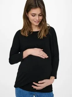 ONLY MATERNITY Shirts Met 3/4 Mouw Shirt Dames Zwart -ONLY Elegant winkel 2ea6a3cd6e42fee56232f97951fe524f