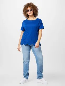 ONLY CARMAKOMA T-shirts Shirt CARNETE Dames Royal Blue/koningsblauw -ONLY Elegant winkel 311c7c549d0dcea1d93f9062e2e12c96