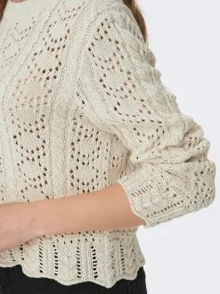 ONLY Fijngebreide Truien Trui Dames Beige -ONLY Elegant winkel 31734953ab295ca42ebfe0843b27be7f