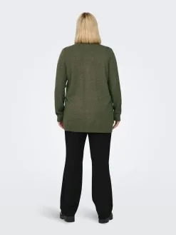 ONLY CARMAKOMA Vesten Gebreid Vest Esly Dames Kaki -ONLY Elegant winkel 3178edb72846066ecfd3d94de768adf0