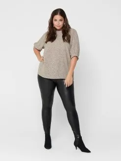 ONLY CARMAKOMA Leren Broeken Skinny Leggings Rool Dames Zwart -ONLY Elegant winkel 32087f8306b255d207df931325439dee
