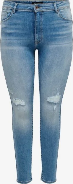 ONLY CARMAKOMA Straight Regular Jeans Maya Dames Blauw