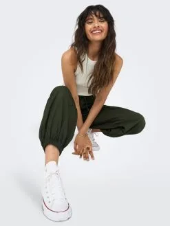 ONLY Pantalons Loosefit Broek Joan Dames Olijfgroen -ONLY Elegant winkel 329092aa1d8724b646afa4a8ee6dc8f4