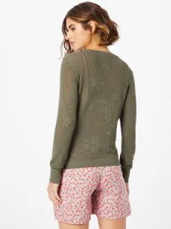 ONLY Basic Truien Trui FILUCCA Dames Kaki -ONLY Elegant winkel 32a01d35913c89f698911de93180765b