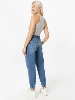 ONLY Jeans Tapered Bandplooi Jeans TRACY Dames Blauw -ONLY Elegant winkel 32f05b11d148c949284205f9bed18b52