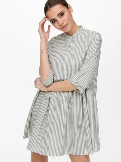 ONLY Blousejurken Blousejurk Ditte Dames Pastelgroen / Wit -ONLY Elegant winkel 32f7991d8986514c5b517d6aee77b275