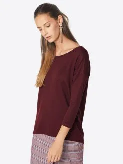 ONLY Shirts Met 3/4 Mouw Shirt Elcos Dames Wijnrood -ONLY Elegant winkel 33075691b92cefd1a852c6b9b4705a45