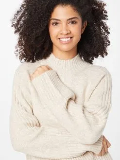 ONLY Fijngebreide Truien Trui Macadamia Dames Taupe -ONLY Elegant winkel 33a90678388799148e5c7e4e08baaa54