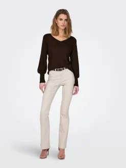 ONLY Fijngebreide Truien Trui MILA Dames Donkerbruin -ONLY Elegant winkel 33f9b3cecfd4d3ed9800241a62b1935d