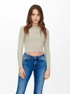 ONLY Fijngebreide Truien Trui RACHEL Dames Grijs -ONLY Elegant winkel 34ab5ea0b407635f8894d4cebc9424e9