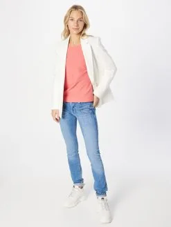 ONLY Fijngebreide Truien Trui Dames Koraal -ONLY Elegant winkel 3533ce9d16a0b4433f22984459be6d91