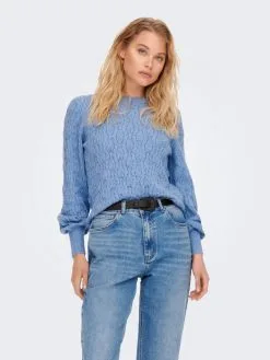 ONLY Fijngebreide Truien Trui Fia Katia Dames Smoky Blue -ONLY Elegant winkel 35ba4d9b77814c5d1af0a58b3d7e3bd4