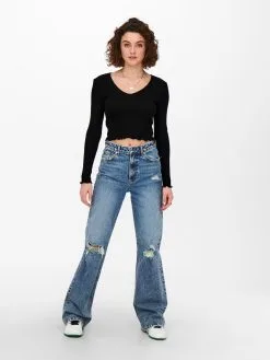 ONLY Longsleeves Shirt Oda Dames Zwart -ONLY Elegant winkel 3634dfd7b60ea297b17ccdfeda23d571