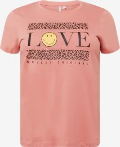 ONLY CARMAKOMA T-shirts Shirt CARSMILEY Dames Pasteloranje