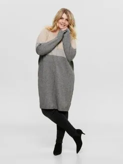 ONLY CARMAKOMA Gebreide Jurken Gebreide Jurk Laura Dames Lichtbruin 9 ONLY CARMAKOMA Gebreide Jurken Gebreide Jurk Laura Dames Lichtbruin -ONLY Elegant winkel 367470a307284011598e56ab264ae265