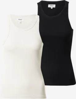 ONLY Tanktops Top LINDSAY Dames Zwart / Wit