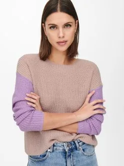 ONLY Fijngebreide Truien Trui Nicci Dames Roze -ONLY Elegant winkel 373add7d4aa355aecf83a5019216ac60