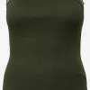 ONLY CARMAKOMA Kanten Tops Top XENA Dames Donkergroen
