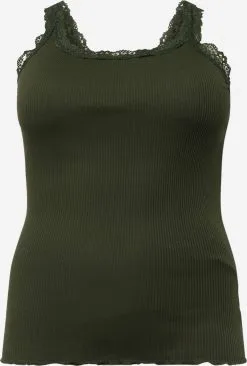 ONLY CARMAKOMA Kanten Tops Top XENA Dames Donkergroen