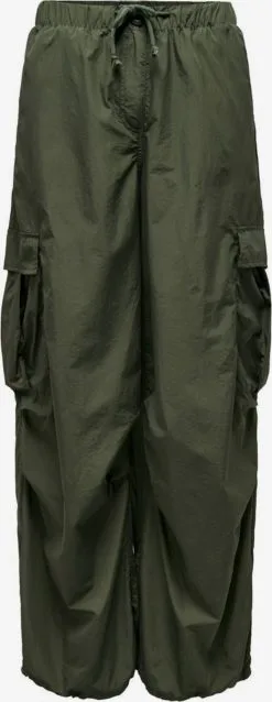 ONLY Cargobroeken Wide Leg Cargobroek Dames Groen