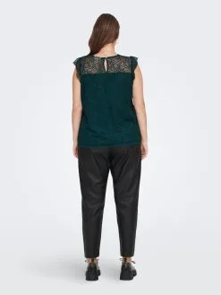 ONLY CARMAKOMA Kanten Tops Top Dames Groen -ONLY Elegant winkel 39bf138ddb8dd05f9e27ee84a49ef25f