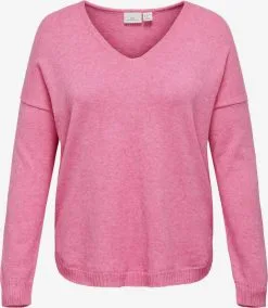 ONLY CARMAKOMA Fijngebreide Truien Trui Dames Lichtroze