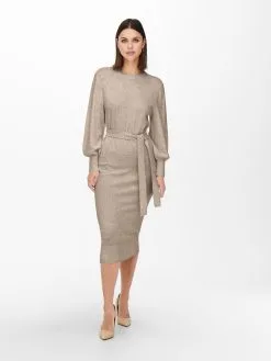 ONLY Gebreide Jurken Gebreide Jurk Nelly Dames Beige Gemêleerd -ONLY Elegant winkel 3a17ac27b56059073a4a56c6c32f4666
