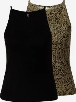 ONLY Spaghetti Tops Top MAY Dames Olijfgroen / Zwart