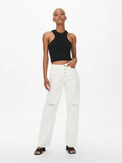 ONLY Crop Tops Top RAZOR Dames Zwart -ONLY Elegant winkel 3ae1b8db5e8ba5512c16b75f34a956dd