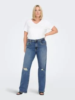 ONLY CARMAKOMA Straight Regular Jeans Jules Dames Blauw -ONLY Elegant winkel 3b2a0ce51d1bb29e585aa10f8e19df83