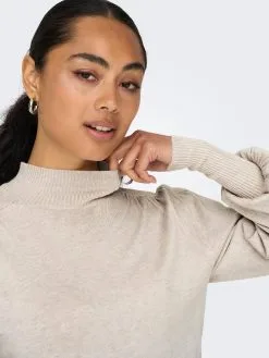 ONLY Fijngebreide Truien Trui JULIA Dames Stone Grey -ONLY Elegant winkel 3ba1230636a9dd8f95883c9cd5699c72