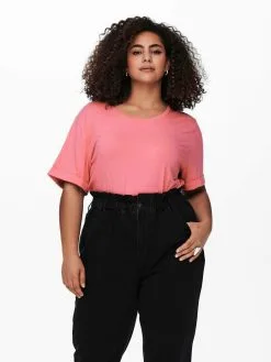 ONLY CARMAKOMA T-shirts Shirt Dames Watermeloen Rood -ONLY Elegant winkel 3bfbff3a677aa560f2045cab49169495