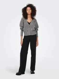 ONLY Vesten Gebreid Vest Julia Dames Donkergrijs -ONLY Elegant winkel 3c05abd9b48a0eadd7dcdd2ce4db06ca