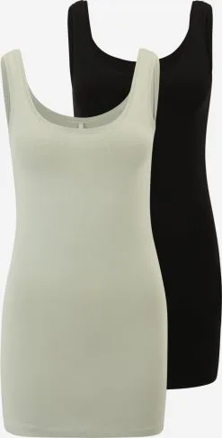 ONLY Tanktops Top Dames Pastelgroen / Zwart