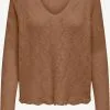 ONLY Fijngebreide Truien Trui EMILIA Dames Bruin