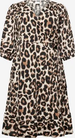 ONLY CARMAKOMA Midi Jurken Jurk LIVIA Dames Beige