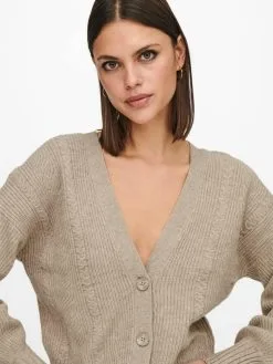 ONLY Vesten Gebreid Vest Dames Beige Gemêleerd -ONLY Elegant winkel 3f406a565adc84818421143269bf3f7e