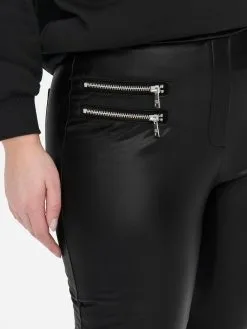 ONLY CARMAKOMA Leren Broeken Skinny Leggings Simone Dames Zwart -ONLY Elegant winkel 4015bd743e570cb22beaec601801c418