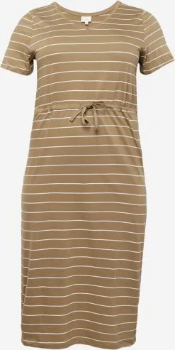 ONLY CARMAKOMA Jerseyjurken Jurk CARMAY Dames Bruin