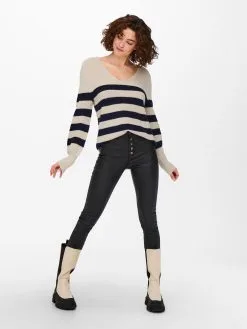 ONLY Fijngebreide Truien Trui Luci Dames Beige -ONLY Elegant winkel 412562c6130109745a80599b3461d6f1