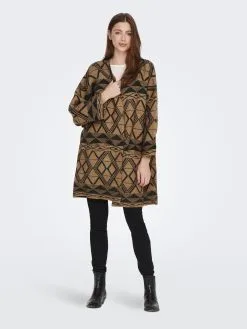 ONLY Vesten Gebreid Vest GEO LIFE Dames Lichtbruin -ONLY Elegant winkel 4153dc23e2ffcd5341bee1aa9bf63e74